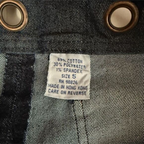 Jordache Vintage 90's Dark Blue Wash Denim Grommet Maxi Skirt Size 5 - Picture 12 of 14